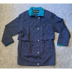 Jacket Women's Size XS Blue & Teal Pockets Hood Full Zip